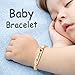 AZUFEMOS Custom Baby Bracelet for Infant Girls Boys, Toddler Bracelet with Birthstone, 18K Gold Plated Bracelet Engraved Name, Kids Jewelry for Girls Boys Gifts for Easter Birthday Baptism