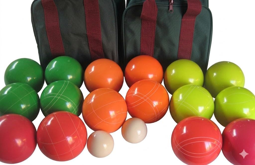 BuyBocceBalls ListingUnique Combo Premium Quality EPCO Tournament Sets, 4 Color Bocce Ball Option - 110mm. 2 Bags ...