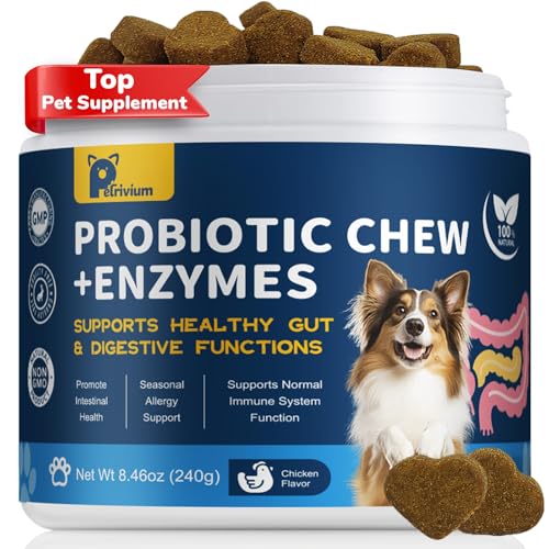 Probiotics for Dogs with Enzymes & Fiber Blend Supports Gut Healt...