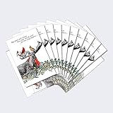 Tree-Free Greetings Holiday Christmas Card 10 Pack & Matching Envelopes, Made in USA, 100% Recycled Paper, 5”x7”, Boho Moose Blessings (HB53452)