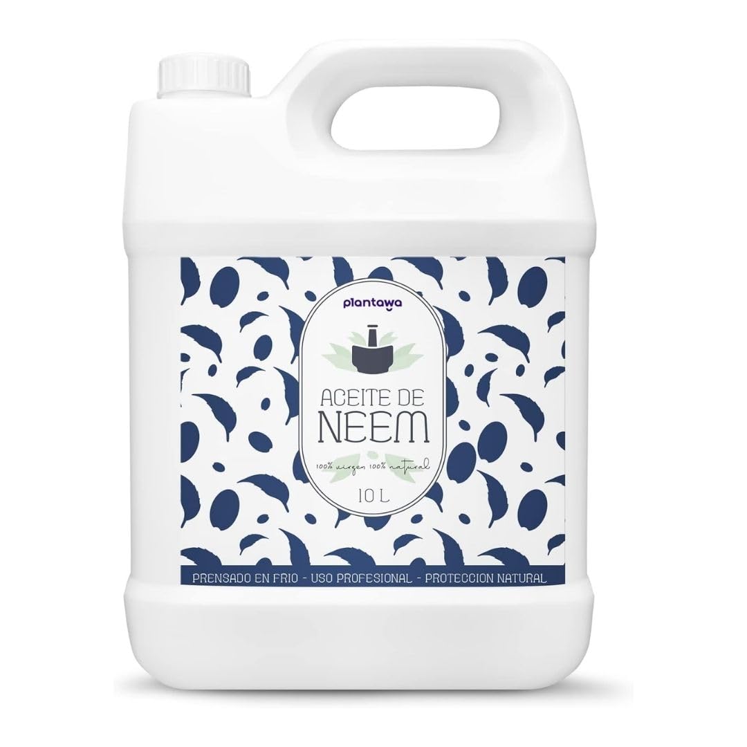PLANTAWA Aceite de Neem 10L 100% Sostenible, Puro, Concentrado, Natural, No Tóxico, para Plantas, Agricultura, Huerto