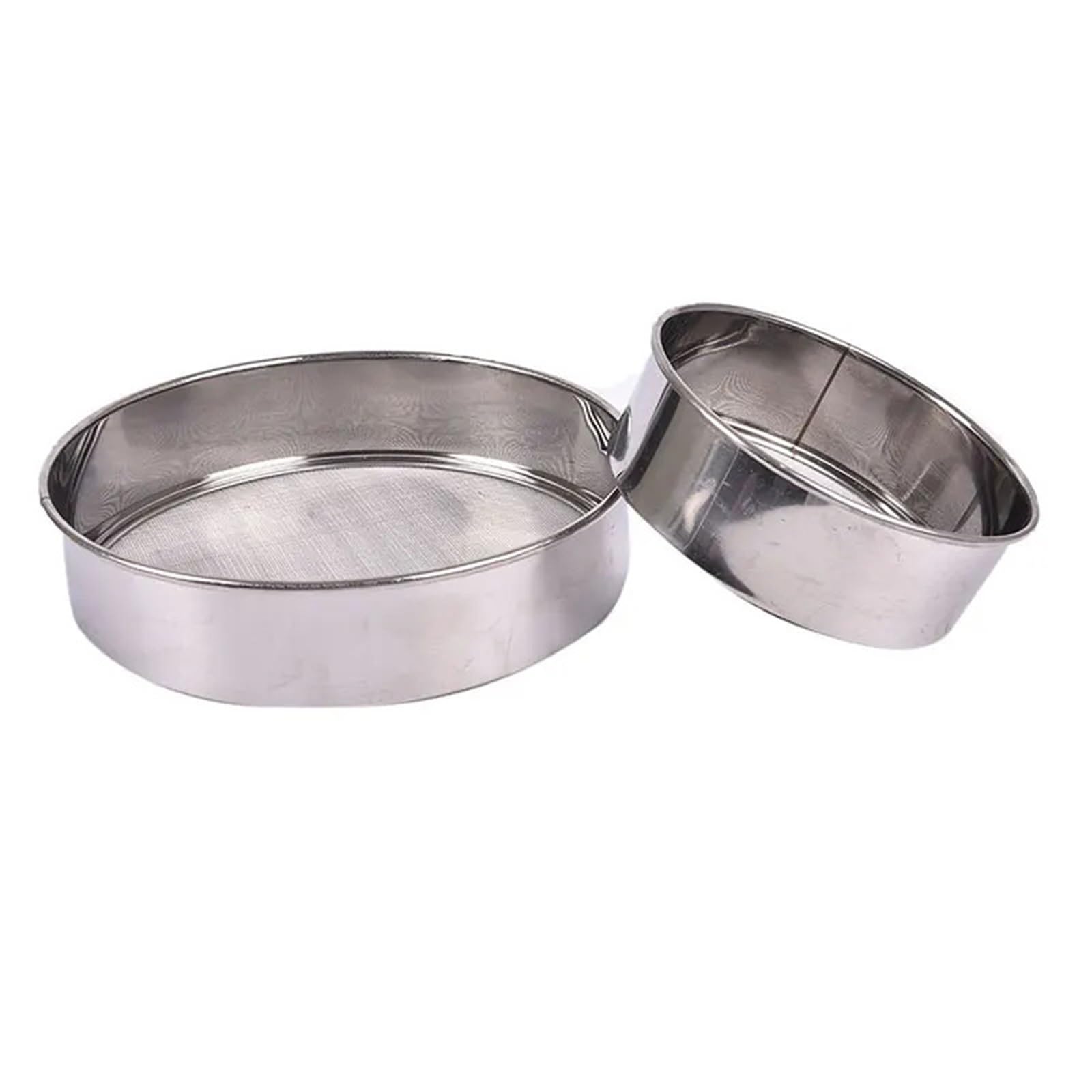 2 Set (4 pezzi) Setaccio for farina da cucina for rotondo in acciaio inossidabile for per Farina