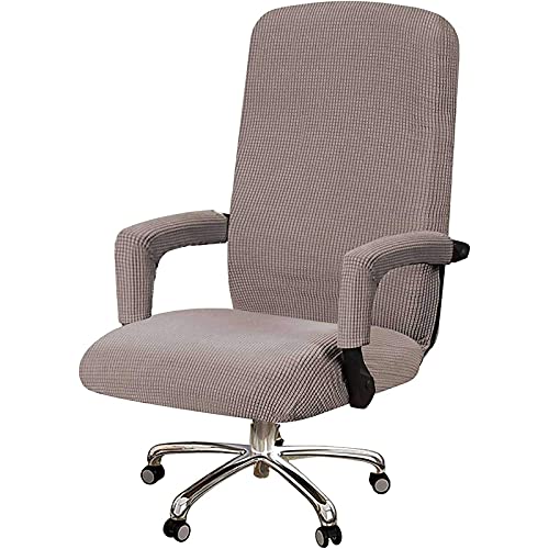 YSLLIOM Bezug für Bürostuhl Bürostuhl-Bezug Abnehmbare Elastische Universal Stretch Stuhlhussen Stuhlbezug Computer Stuhl Schreibtischstuhl Drehstuhl Office Chair Abdeckungen (X-Large,Taupe) Cover
