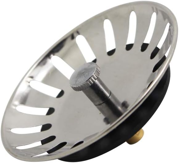 CellDeal Replacement Kitchen Sink Strainer Waste Plug Chrome On Stainless Steel
