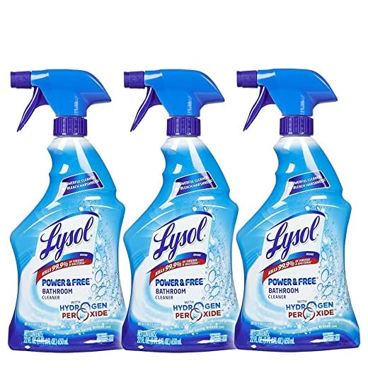 Lysol Bleach Free Hydrogen Peroxide Bathroom Cleaner Spray, Fresh, 22 oz (Pack of 3)