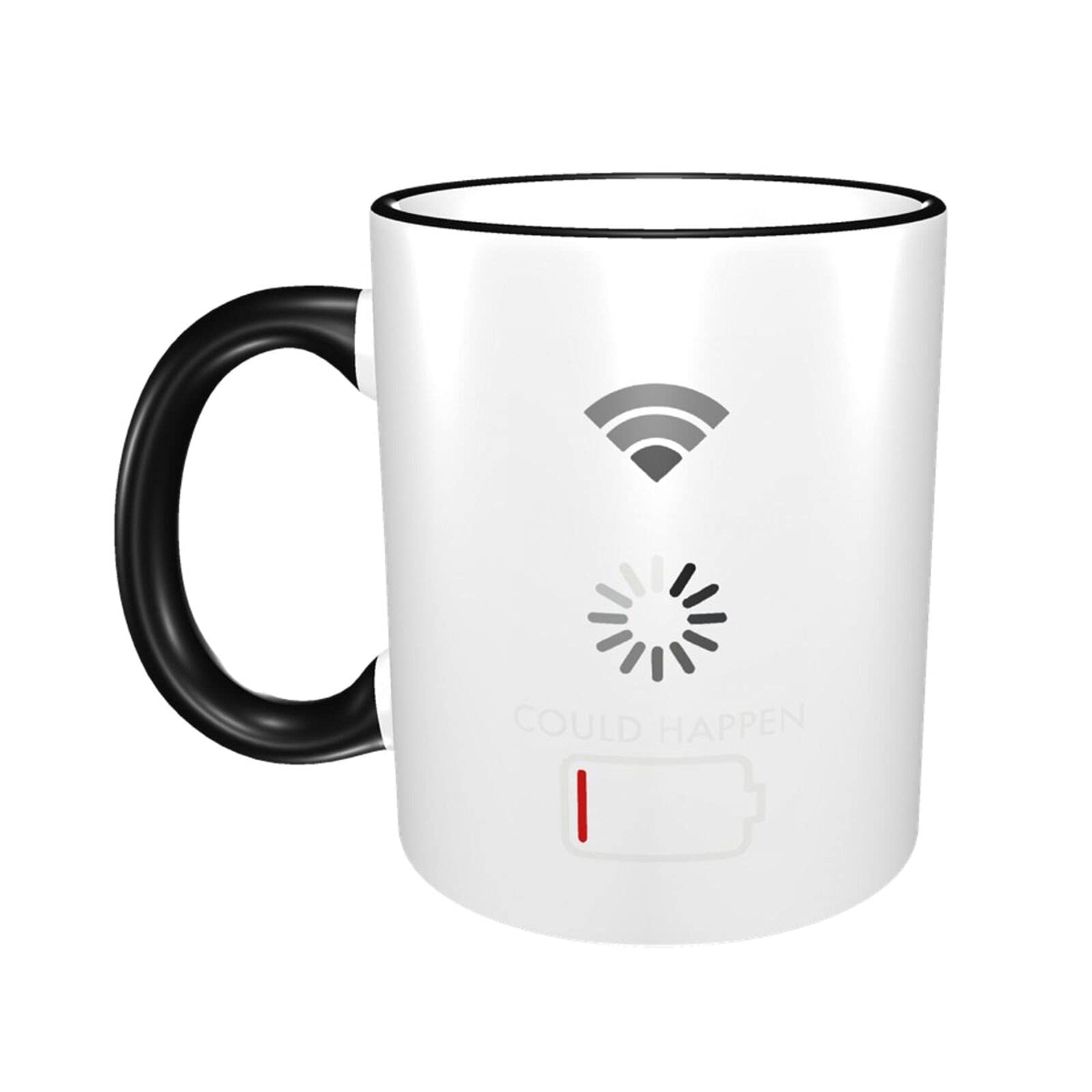 Amazon マグカップ 陶器 おしゃれ アイコン 面白い 最悪三つの出来事 Wifi バッテリー切れ 耐熱 耐冷 耐久 カップ 創意 電子レンジ温め対応 コーヒーカップ 祝い ギフト 4色 お店 用 オフィス カップ ミーティングカップ 330ml Kokok ホーム キッチン