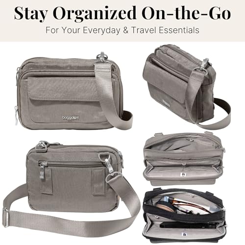 Image of Baggallini womens Modern Double Zip Crossbody