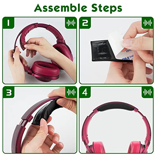 Geekria Replacement Headband Pad de cuero proteico compatible con Sony MDR-100ABN, almohadilla para la parte superior del auricular en negro miniatura 5