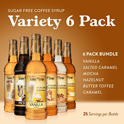Delicious Skinny Syrups Sampler Pack 6 Flavors including Vanilla