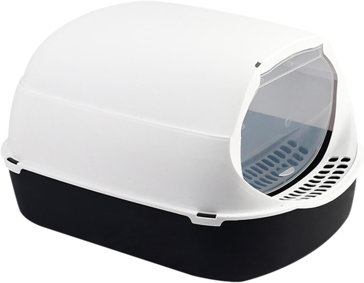 AWHAO Caja de arena para gatos con tapa totalmente cerrada, suministros para mascotas para animales pequeños, conejo, desmontable, fácil de