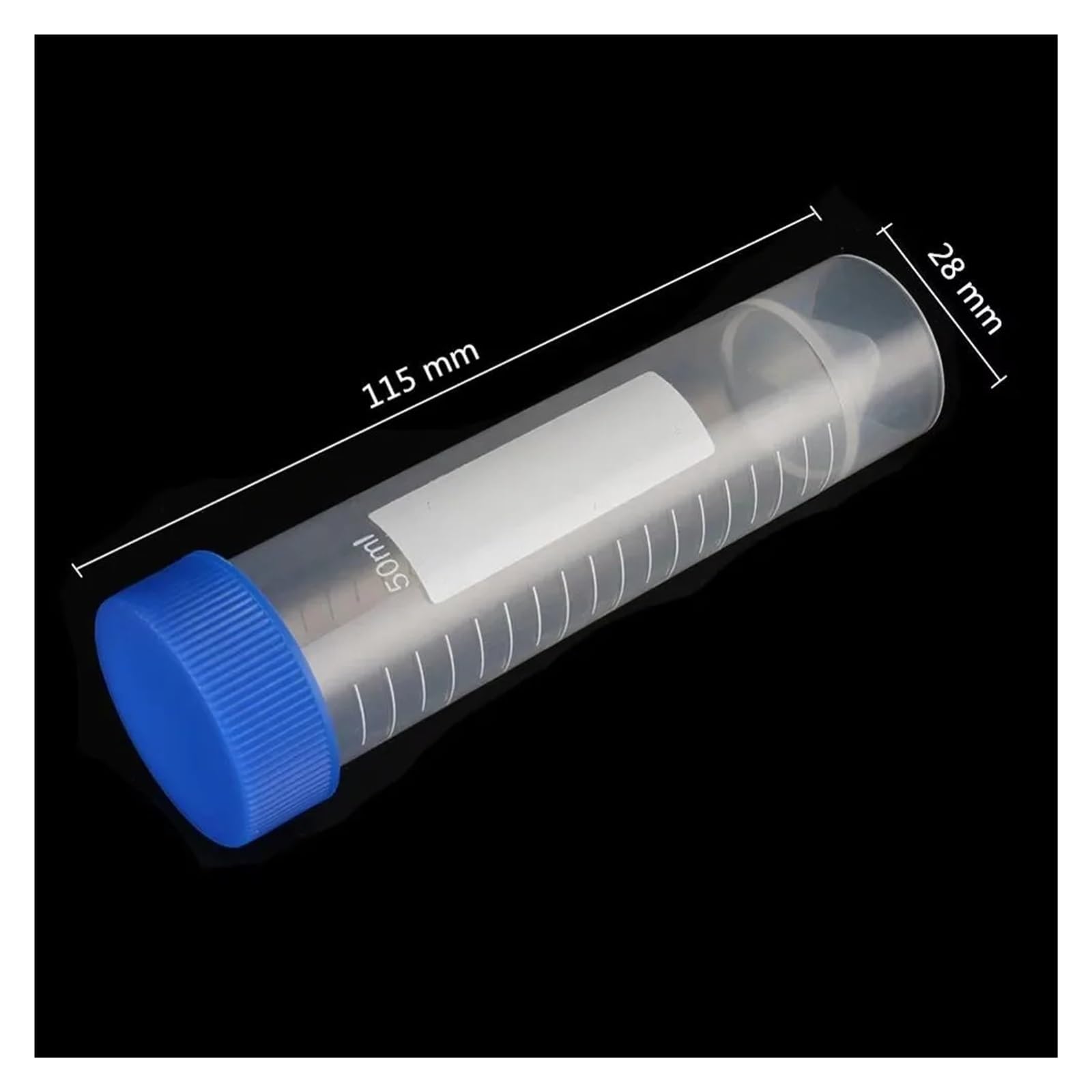 MENGKE 50ml Plastic Screw Cap Flat Bottom Centrifuge Test Tube Ep Tube With Scale Free-standing Centrifugal Tubes Laboratory Fittings(Blue-50Pcs)