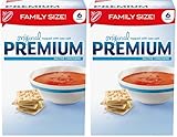 Family size 6 packs original topped with sea salt premium saltine crackers NET 1LB 8oz,(Pack of 2)