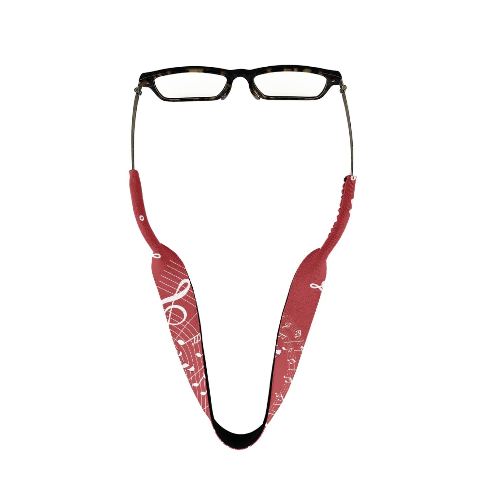 JOAIFO Sunglass Glasses Straps Universal Fit for Adult Kids,Beach Active Sport Eyewear Retainers Anti Slip Protector Christmas Musical Note Print Eyeglasses String Holder