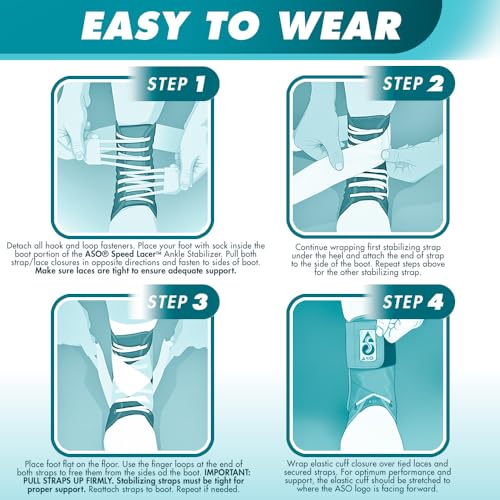 Image of Med Spec ASO Speed Lacer Ankle Stabilizer Brace Sprain Support Black XS