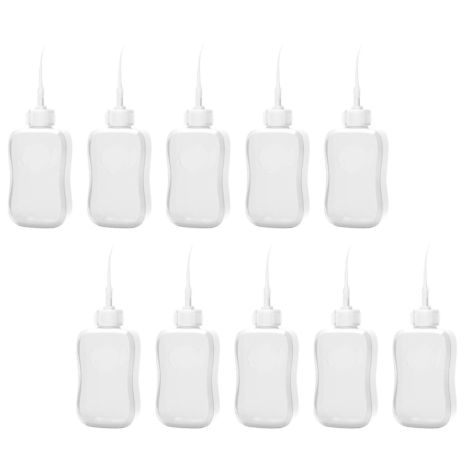 Shinlhua White 10Pcs 50Ml Empty Plastics Bottles With Anti Scratch Tip And Comfortable Hold Handheld Solvent Squeeze Bottle For Accurate Dispensing Abs Plastics Solvent Container