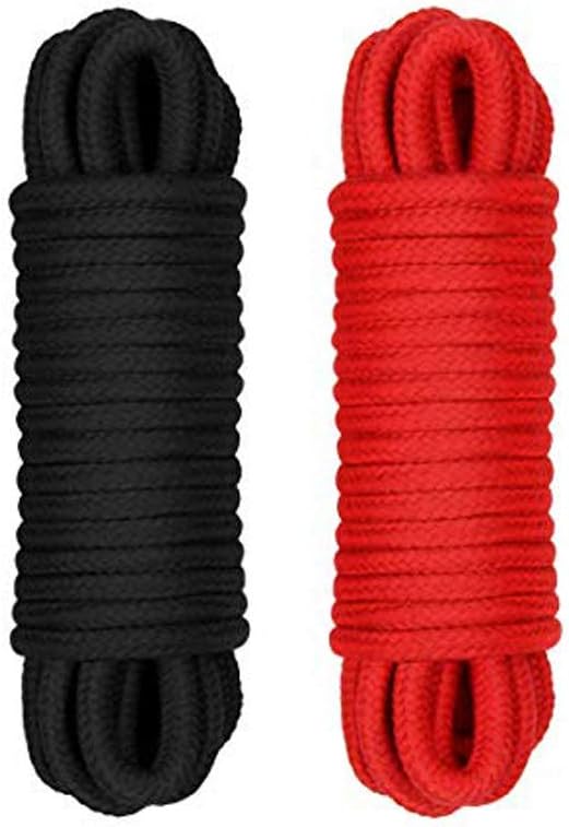 Soft Cotton Rope 32 Foot × 2/3 Pack All Purpose Strong Multifunctional Rope Durable Long Strap