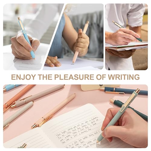 Linbsunne Gel Pens Black Ink Pens for Office 0.5mm Fine Point Pen Smooth Writing Retractable (Metal gold clip-10 pcs) - Image 6