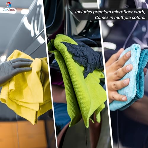 Image of CAR SAAZ Exterior Bike and Car Body Polish 380 ml with Microfiber Cloth | Premium Polish for Car & Bike Exterior Body | Cleans, Shines, Protects & Smoothens The Surface of Vehicles
