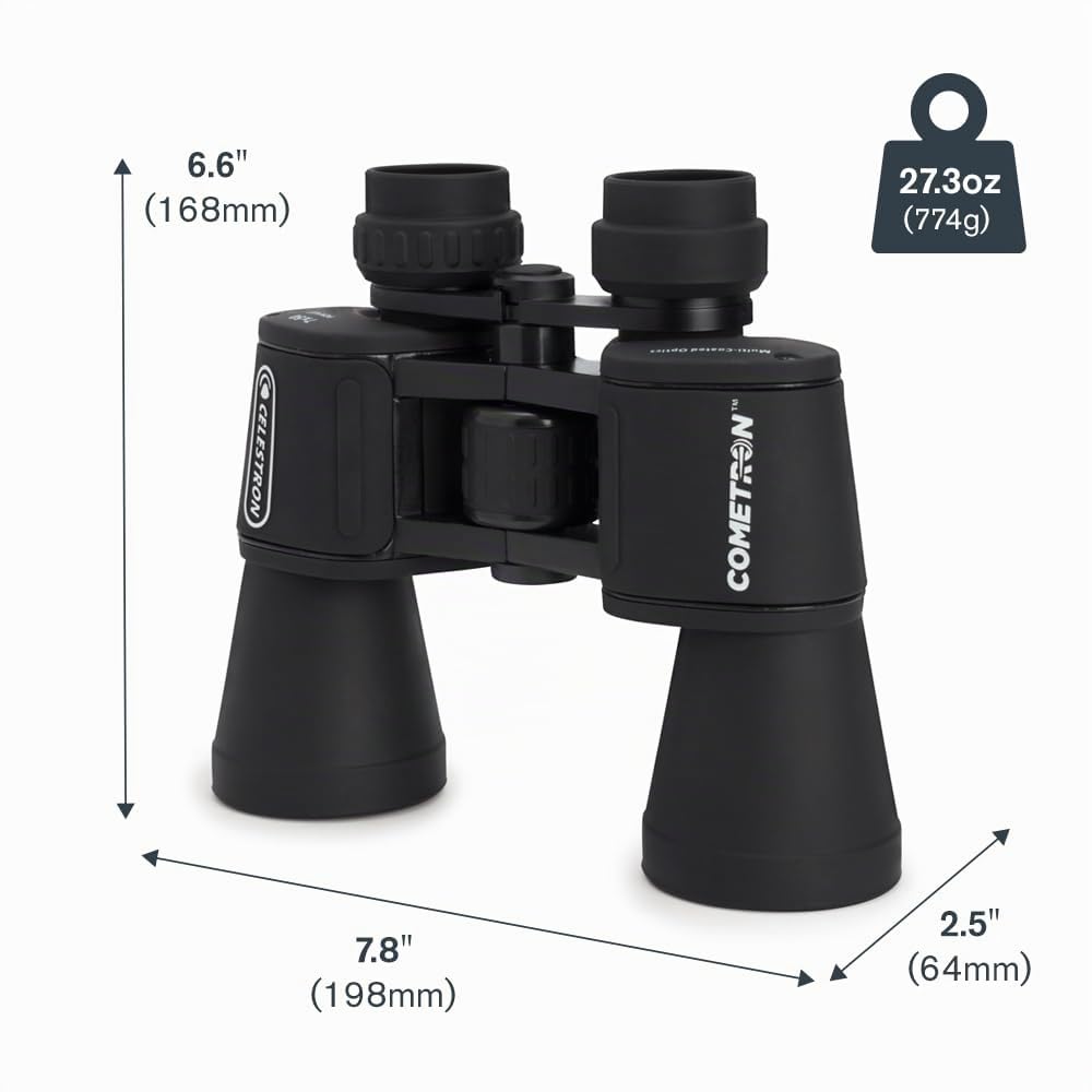 Celestron 71198 Cometron 7x50 Binocolo con prisma di Porro, Nero