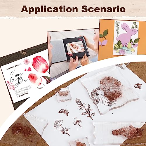 Ucec 8 Sheets Clear Stamps, Vintage Plants And Flowers Silicone Rubber Stamps, Small Clear Stamps For Card Making Decoration And Diy Scrapbooking #TOP5
