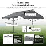 pro.tec Standmarkise Selenizza freistehende Markise 400x300x260cm Gartenmarkise Sonnenschutz Terrassenüberdachung Outdoor Terrasse Garten Balkon Dunkelgrau