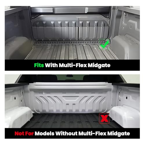 Image of LASFIT Floor Mats for Chevrolet Chevy Silverado EV & GMC Sierra EV 2024-2026 (Fit Multi-Flex Midgate, Not Fit Without Multi-Flew Midgate), All Weather TPE Custom Fit Floor Liners