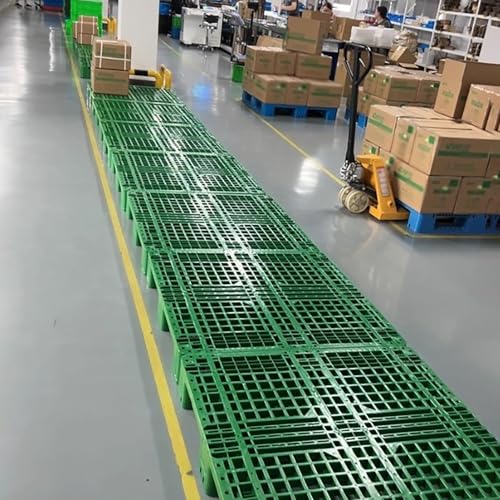 Wytrzymałe palety z tworzywa sztucznego, lekkie, oddychające kratki do magazynu, supermarketu i kuchni, czerwona paleta podłogowa (100 x 80 cm)