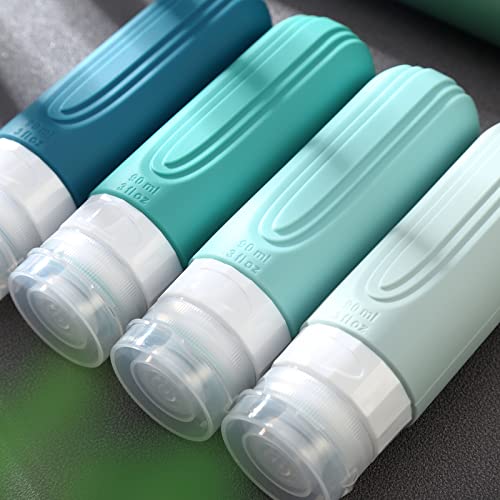 مراجعة Mrsdry: عبوات سفر 3oz طقم 4 — معتمدة من TSA، سيليكون قابل للعصر وخالية من BPA - الصورة 5