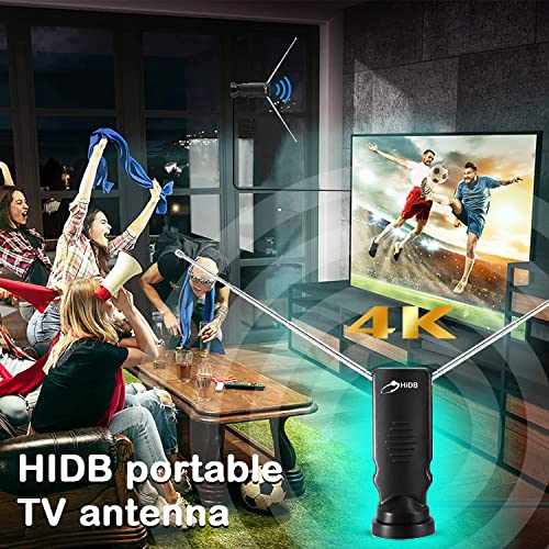 Hidb Tv Antenna For Smart Tv, Long Range Rabbit Ears Indoor Tv Antenna Hd Digital For Free-To-Air Hdtv Channels，Stickiness Base For Easy Placement Both Suitable For Home Car #TOP3