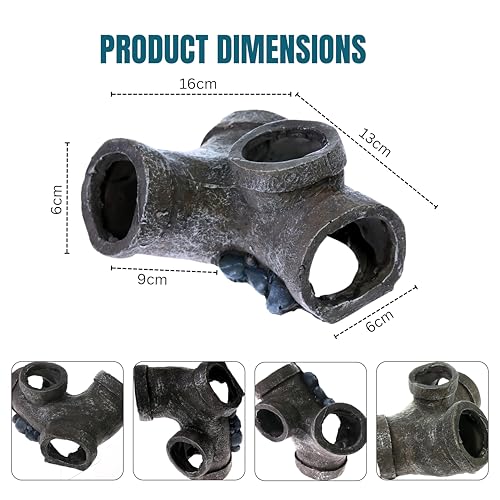 Image of Foodie Puppies Aquarium Resin Decor Thematic Ornaments Sewer Tube - 19 Cm, Unique Hideaway Natural Looking Landscape for Fish Tank Accessories, Pond and Turtle House | Freshwater and Saltwater