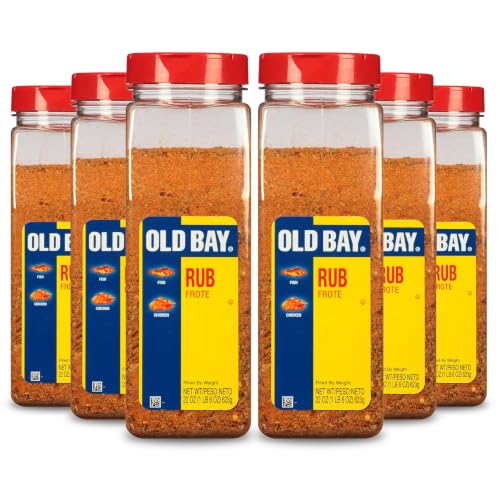 OLD BAY Rub, 22 oz (Pack of 6) - Six 22 Ounce Containers of OLD BAY Seasoning Rub, Perfect for Sealing in Juices on Meat and Seafood for a Savory Flavor