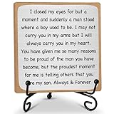 Gifts for Son from Mom Dad, Inspirational Quotes Wooden Sign Decor with Iron Stand, Son Gifts Wood Decorations for Home Office Room Kitchen Tabletop Decor - b34