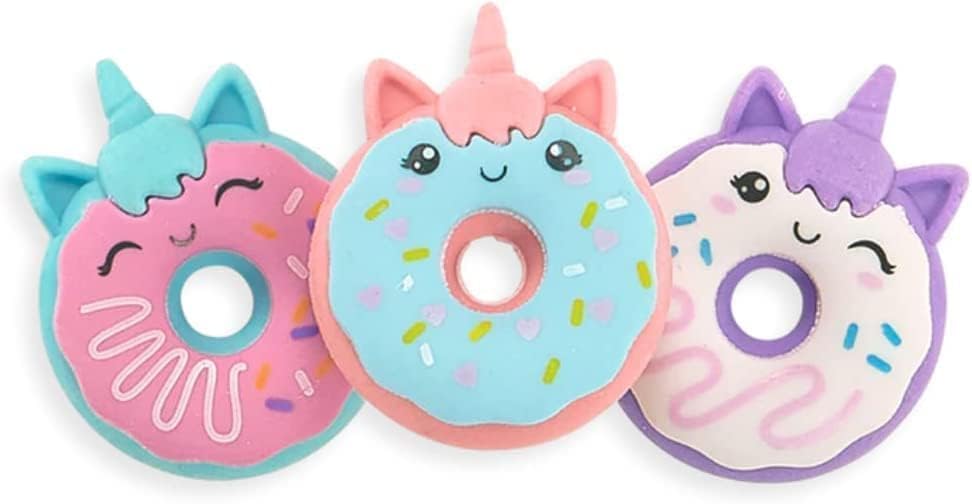Image of AK Store (Pack of 4) 3D Cute Cartoon Shape Rubber Pencil Erasers, School Stationery for Kids, Boys Girls, Birthday Return Gifts (Unicorn Donuts)