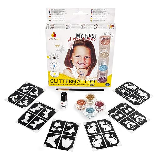 Mein erstes Glitzer-Tattoo – temporäres Glitzer-Tattoo-Set für Mädchen, für Kinder – Hergestellt in der EU, kosmetische Qualität