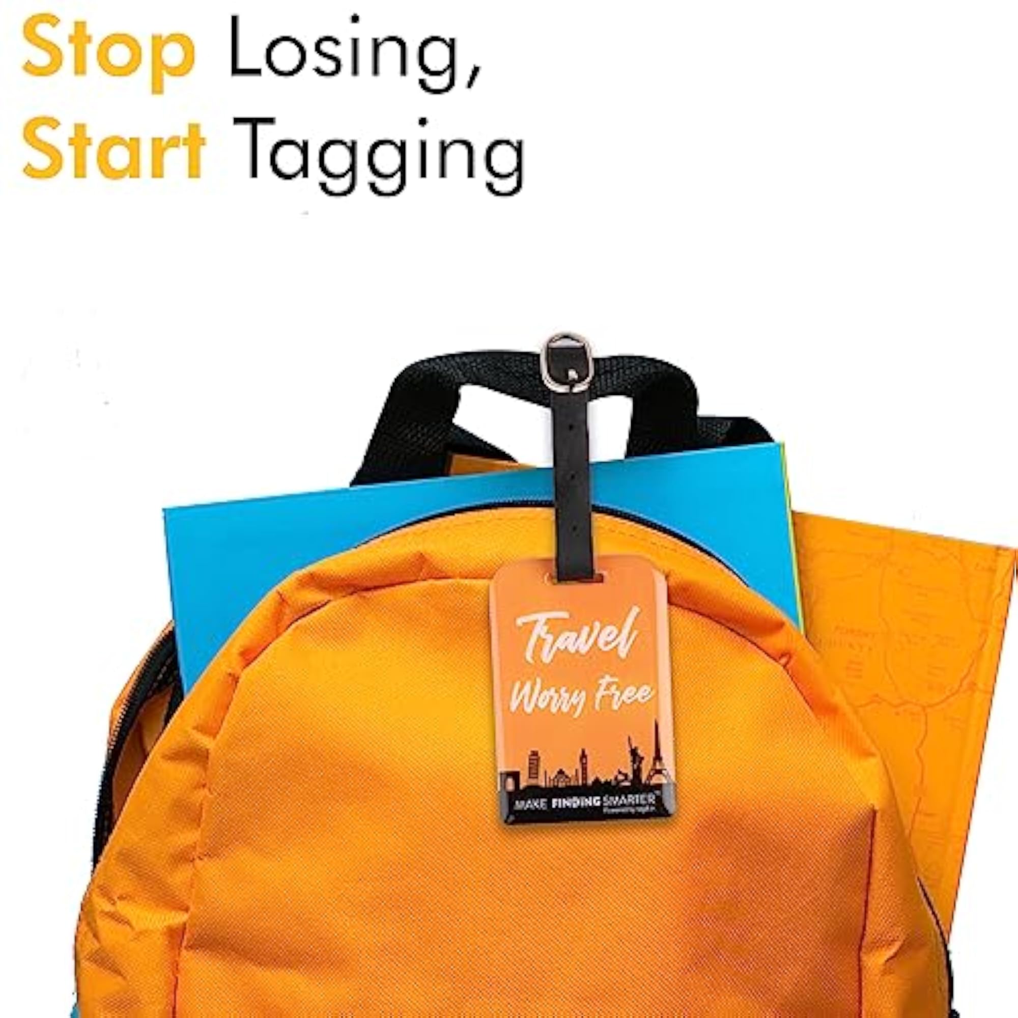 Bag Security Luggage Tag with Airport Tracer Code, Pack of 2