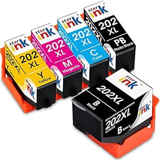 202XL Ink Cartridges Replacement for Epson 202 202XL Ink Cartridges Multipack for Expression Premium XP6000 XP6005 XP6100 XP6105 XP-6000 XP-6005 XP-6100 XP-6105 Printer (5 Packs)