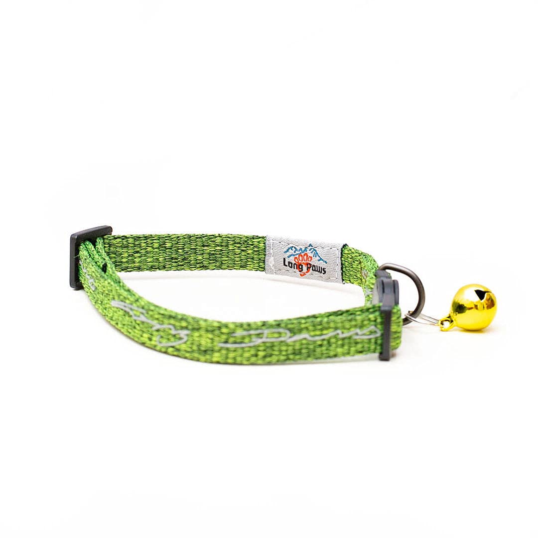 Long Paws Tom & Tabby Reflective Cat Collar Moss Green