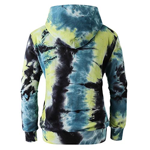 Image of KLIEGOU Mens Tie-Dye Pullover Hooded Sweatshirt
