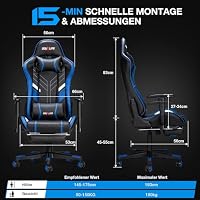 Douxlife Gaming Stuhl Ergonomischer Bürostuhl mit 7 Punkt Massage – Ansicht 2
