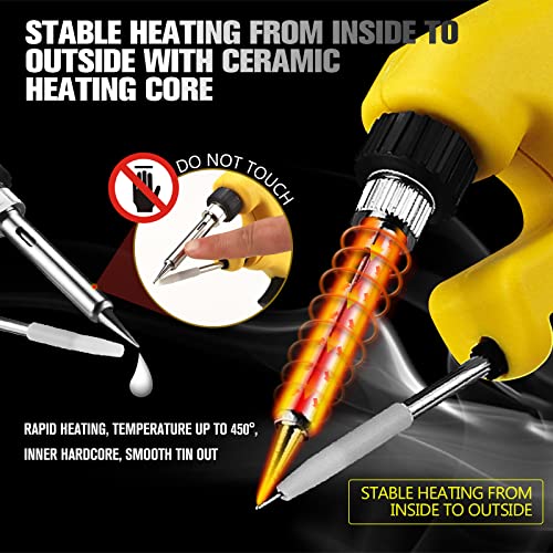 Rexlelxb Cordless Soldering Iron Kit, Suitable For Dewalt 18V/20V Max Li-Ion Battery,30W Soldering Gun With Ceramic Heater,30S Quick Preheat Soldering Iron With 50G 0.04" Solder For Repairing Welding #TOP5