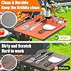 Silicone Grill Mat Compatible with Blackstone, BBQ Griddle Tools Mat with Drip Pad, Spatula Mat for Outdoor Kitchen Counter, Gifts for Men (Orange) #3