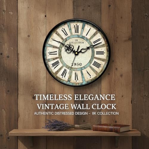 Image of IIK Collection 12-Inch Plastic Designer Analogue Sweep Silent (No Tic-Tic Sound) Quartz Movement Round Wall Clock for Home, Wall Clock for Living Room, Bedroom, (30 Cm X 30 Cm X 6 Cm), Multicolor