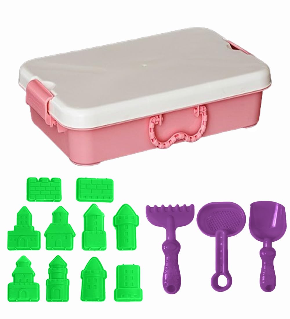 Set De Almacenamiento De Arena Portátil – Bandeja Apilable Con Tapa Hermética, Azul Y Verde, 38x25x9 Cm – Contenedor Sensorial Para Juegos De Playa Y Manualidades
