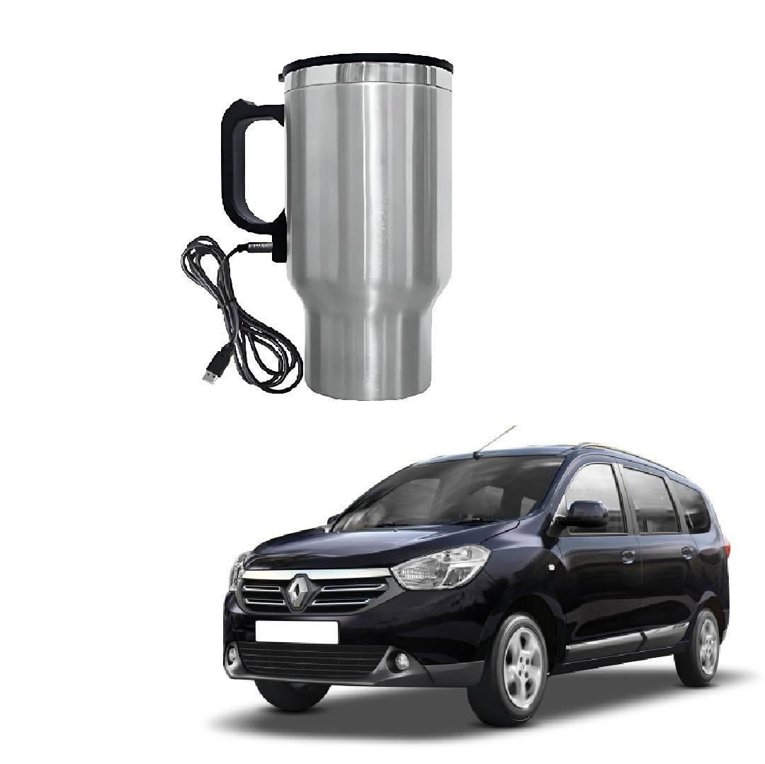 usb-powered car travel mug, stainless steel electric kettle with handle, silver suitable for renault lodgy