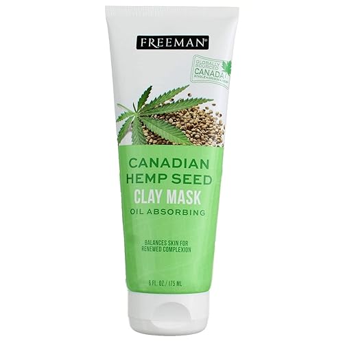 Freeman Mascarilla de arcilla absorbente de aceite de semilla de cáñamo canadiense, 6 onzas líquidas