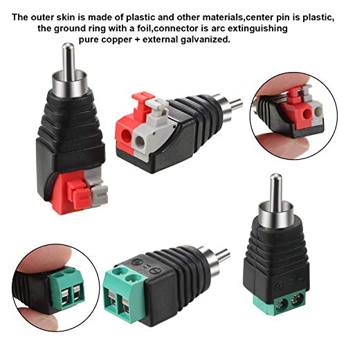 image for Weewooday 20 Pieces Screw Terminal Adapter Compatible with RCA to AV S