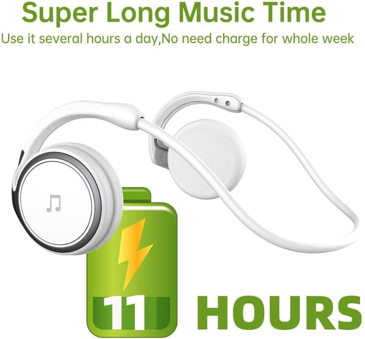 White Arikasen A6 headset next to a battery icon indicating 11 hours of music time.