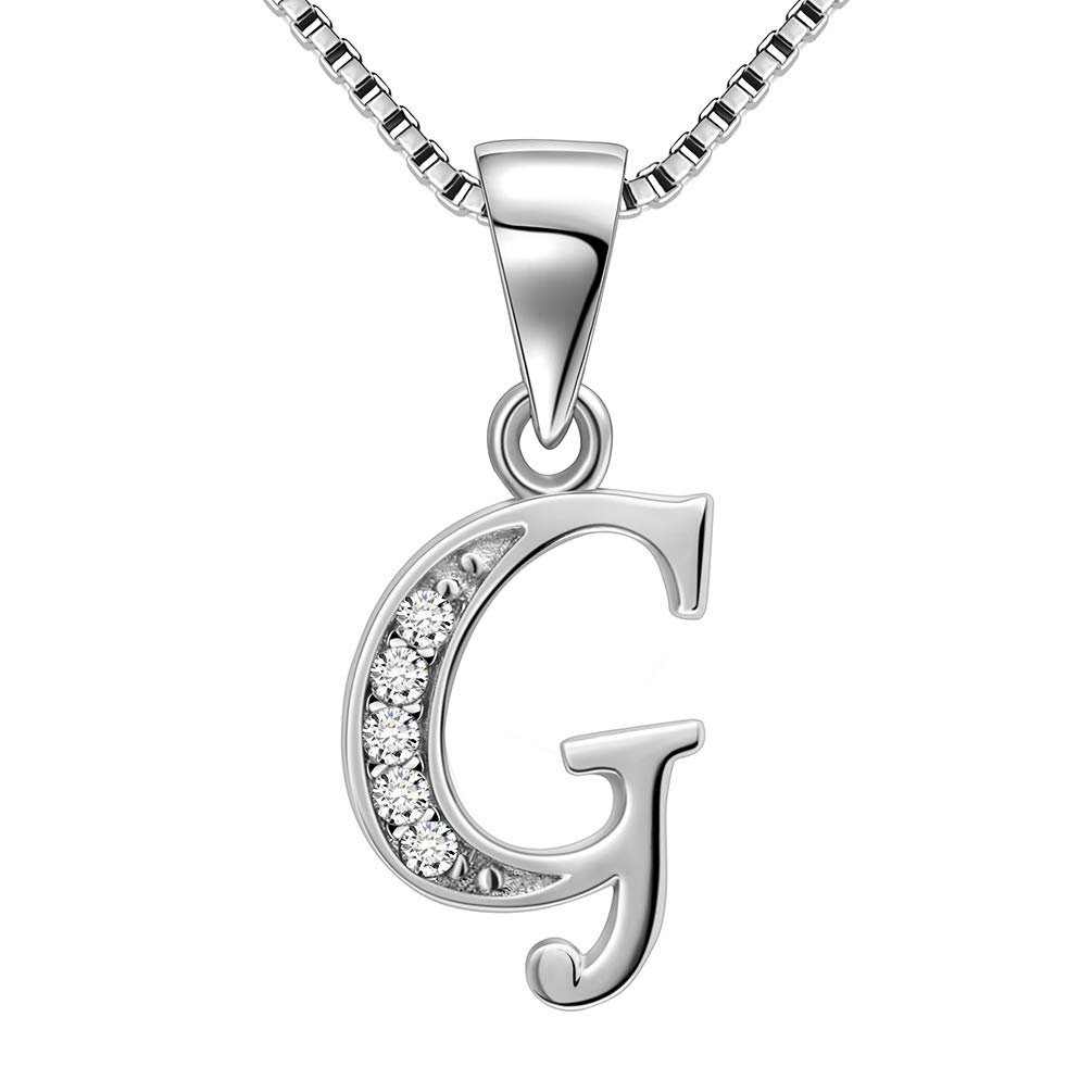 Aurora TearsLetter Necklace Initial 925 Sterling Silver Alphabet Pendant Crystal Name Gift Women Cubic Zirconia Jewelry