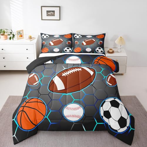 Image of Feelyou Football Comforter Set King Size Boys Girls Teens