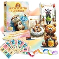 Gefühlskarten Kinder – 50 Emotionskarten für Empathie & Selbstbewusstsein Kinder 3–12 | robust mit Soft-Touch | inkl. Sticker & Armbänder